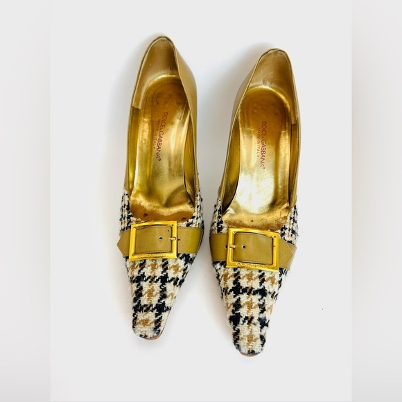 Dolce & Gabbana Houndstooth Heels - Made in Italy 37 - Picture 1 of 12